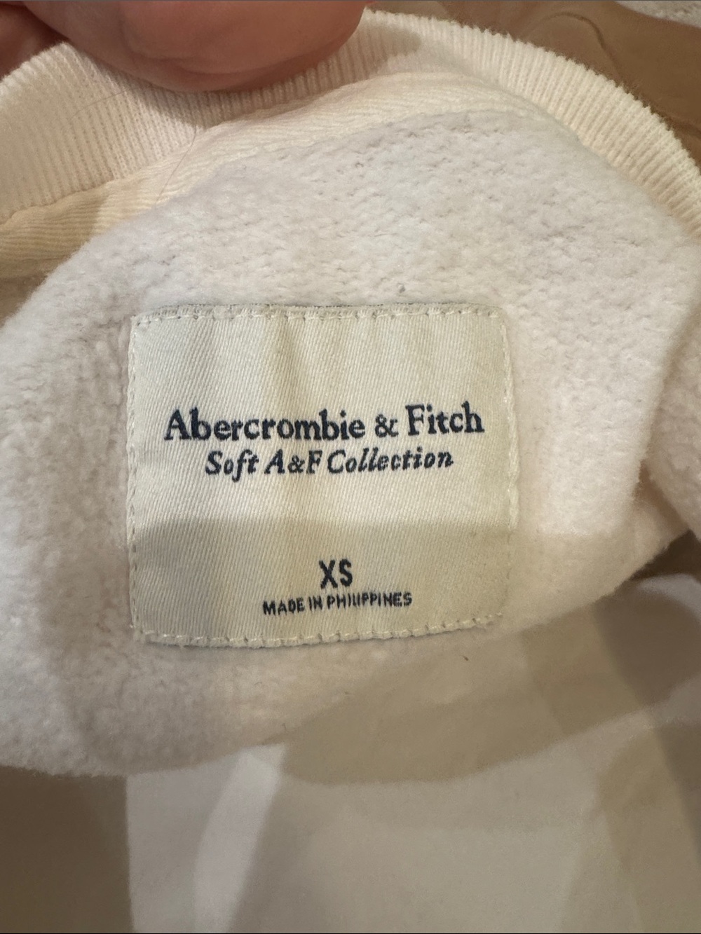 Abercrombie Colorblock Crewneck Sweatshirt in Cream, Gray & Brown - Picture 2 of 3